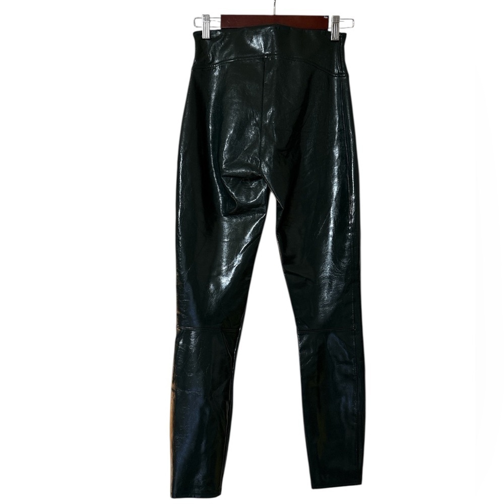 Spanx Faux Patent Leather Leggings in Green Sz. Small - Picture 7 of 9